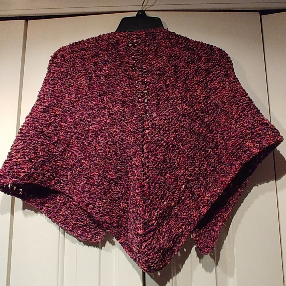 Homemade knit shawl